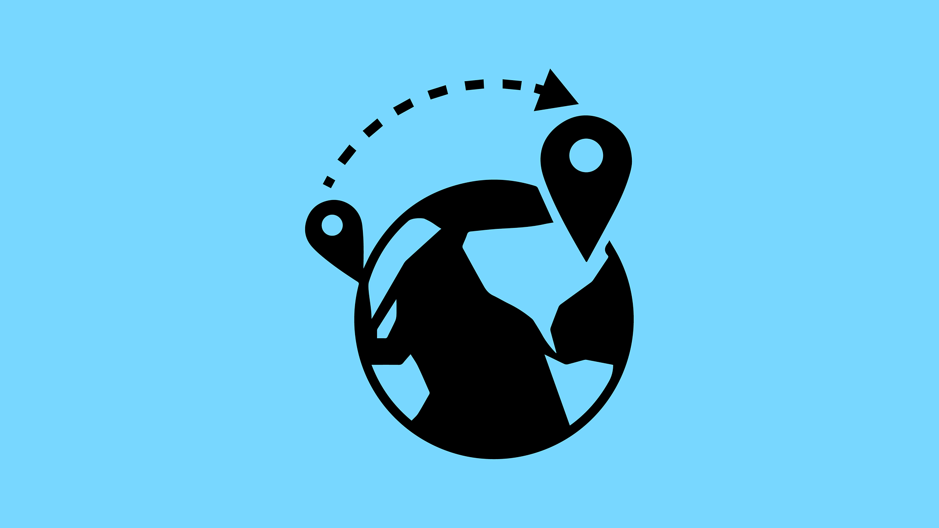 Icon, das die Zielgruppe Menschen mit Migrationshintergrund darstellen soll. Weltkugel mit zwei markierten Orten.